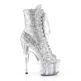 Silber glitter 18 cm ADORE-1021G damen stiefeletten mit plateausohle