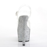 Silber glitter 18 cm Pleaser ADORE-708HMG pole dance high heels schuhe