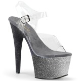 Silber glitter 18 cm Pleaser ADORE-708OMBRE pole dance high heels schuhe