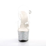 Silber glitter 18 cm Pleaser SKY-308LG pole dance high heels schuhe