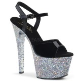 Silber glitter 18 cm Pleaser SKY-309LG pole dance high heels schuhe