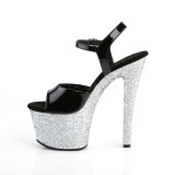 Silber glitter 18 cm Pleaser SKY-309LG pole dance high heels schuhe