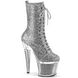 Silber glitter 20 cm SPECTATOR-1040G exotic pole dance stiefeletten