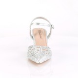 Silber glitzern 7 cm Fabulicious FAYE-06 Sandaletten mit high heels
