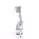 Silber strass 15 cm DELIGHT-624RS pleaser high heels mit knöchelmanschette