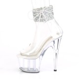 Silber strass 18 cm ADORE-724RS-02 pleaser high heels mit knöchelmanschette