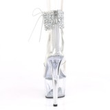 Silber strass 18 cm ADORE-724RS-02 pleaser high heels mit knöchelmanschette