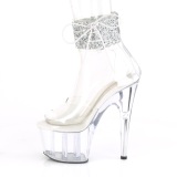 Silber strass 18 cm ADORE-724RS pleaser high heels mit knöchelmanschette