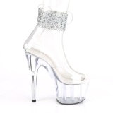 Silber strass 18 cm ADORE-724RS pleaser high heels mit knöchelmanschette