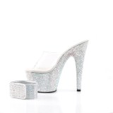 Silber strass 18 cm BEJEWELED-712RS pleaser high heels mit knchelmanschette
