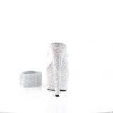 Silber strass 18 cm BEJEWELED-712RS pleaser high heels mit knchelmanschette