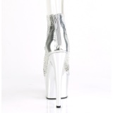 Silberne high heels 18 cm ADORE-765RM glitter plateau high heels