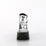 Silver 13 cm DemoniaCult DYNAMITE-12 emo sandals wedge sandals