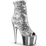 Silver 18 cm ADORE-1008SQ womens sequins ankle boots