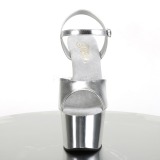 Silver 18 cm ADORE-709 Chrome Platform High Heel