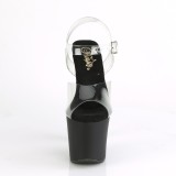 Silver 18 cm IRONGRIP-708 Platform Brass Knuckles High Heels Shoes