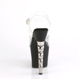 Silver 18 cm IRONGRIP-708 Platform Brass Knuckles High Heels Shoes