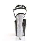 Silver 18 cm SKY-309CHRS rhinestone platform high heels