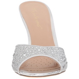 Silver 8,5 cm LUCY-01 glitter mules shoes womens