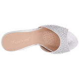 Silver 8,5 cm LUCY-01 glitter mules shoes womens