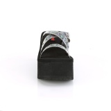 Silver 9 cm DEMONIA FUNN-19 Exotic gothic platform mules