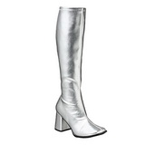 Silver Matte 7,5 cm GOGO-300 High Heeled Womens Boots for Men