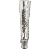 Silver Sequins 8 cm SPECTACUL-300SQ Women Knee Boots