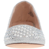 Silver TREAT-06 rhinestone flat ballerinas womens shoes