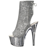 Silver glitter 18 cm ADORE-1018G womens platform soled ankle boots