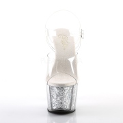 Silver glitter 18 cm Pleaser ADORE-708G Pole dancing sandals