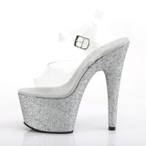 Silver glitter 18 cm Pleaser ADORE-708HMG Pole dancing high heels shoes