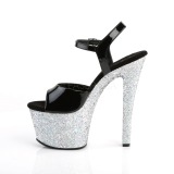 Silver glitter 18 cm Pleaser SKY-309LG Pole dancing high heels shoes