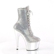 Silver rhinestones 18 cm ADORE-1020CHRS-2 pleaser high heels ankle boots