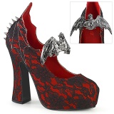 Spitzenstoff 13 cm DEMON-18-2 gothic pumps mit verstecktem plateau