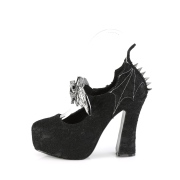 Spitzenstoff 13 cm DEMON-18 gothic pumps mit verstecktem plateau
