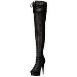 Spitzenstoff 15 cm DELIGHT-3025ML overknee stiefel mit plateausohle