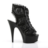 Spitzenstoff 15 cm DELIGHT-696LC platform ankle booties