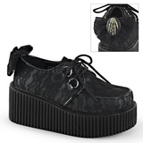 Spitzenstoff CREEPER-212 Plateau Creepers Schuhe Damen