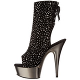 Strass 16 cm Pleaser DELIGHT-1018RS Chrome Plateau Stiefeletten