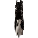 Strass 16 cm Pleaser DELIGHT-1018RS Chrome Plateau Stiefeletten