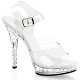 Strass Silber 13 cm Fabulicious LIP-108SDT Plateau High Heels