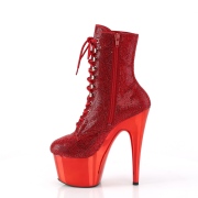 Strasssteinen plateauboots 18 cm ADORE-1020CHRS Rote pleaser boots