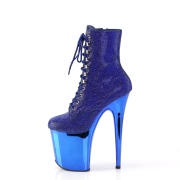 Strasssteinen plateauboots 20 cm FLAMINGO-1020CHRS Blaue pleaser boots