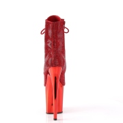 Strasssteinen plateauboots 20 cm FLAMINGO-1020CHRS Rote pleaser boots