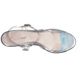 Transparent 10 cm CARESS-408MG Abend Sandaletten mit Absatz