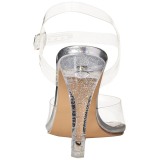 Transparent 11,5 cm CLEARLY-408MG High Heeled Evening Sandals