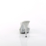 Transparent 11,5 cm ELEGANT-401 strasssteinen plateau pantoletten