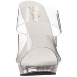 Transparent 13 cm Fabulicious LIP-102 Plateau Pantoletten Mules