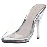 Transparent 13 cm Fabulicious POISE-501 damen pantoletten schuhe