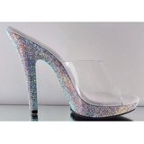 Transparent 13 cm LIP-101DM Mules Strass Heel